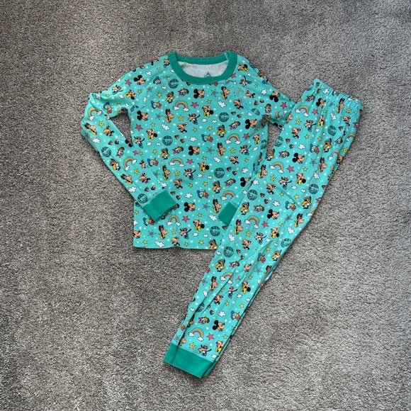 Disney | Pajamas | Disney Teal Cartoon Character Pajama Set | Poshmark
